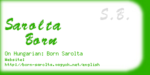 sarolta born business card